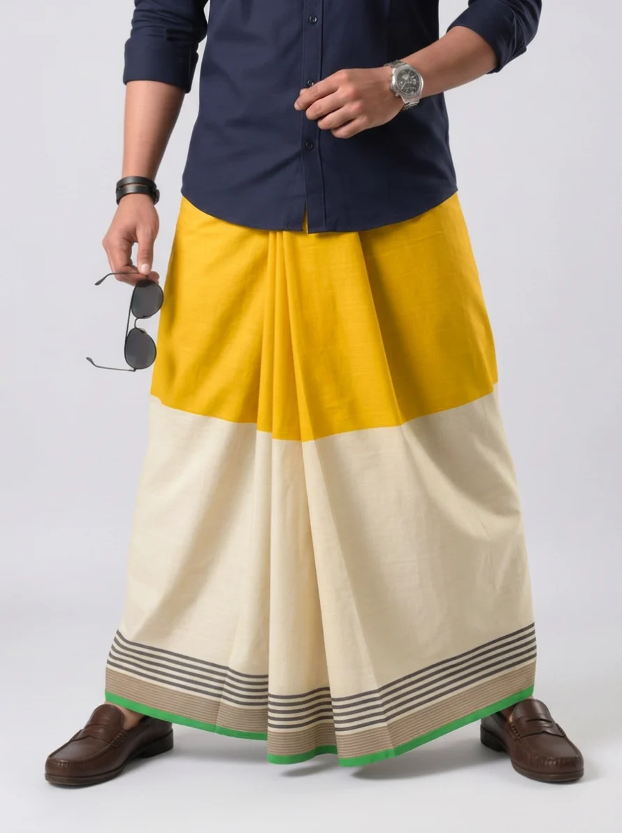 fashn-export-1788101489952 কোডঃ ST 9 - Super Soft TWO PART Lungi - Image 1